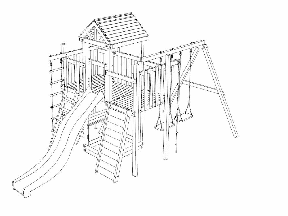 Чертеж детского игрового комплекса
