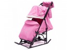 Санки-коляска детские "Арктика М+ ВК" розовый цвет рамы черный - Подарки для детей