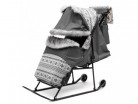 Санки-коляска детские "Скандинавия - 2УВ Авто" серый цвет рамы черный - Подарки для детей