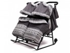 Санки-коляска детские "Скандинавия - 2УВ Твин" серый цвет рамы черный - Подарки для детей