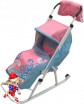 Санки-коляска детские "Тяни-Толкай Трансформер Люкс" розовый-голубой - Подарки для детей