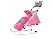 Санки-коляска детские "Тяни-Толкай Трансформер Люкс" розовый - Подарки для детей