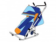 Санки-коляска детские "Скользяшки" "Мозаика" 0921-Р14 универсальные голубой-синий-оранжевый  - Подарки для детей