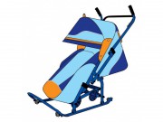 Санки-коляска детские "Скользяшки" "Мозаика" 0922-Р14 универсальные синий-голубой-оранжевый - Подарки для детей