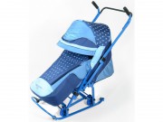 Санки-коляска детские "Скользяшки" "Мозаика" 0925-Р14 универсальные синий-васильковый-голубой  - Подарки для детей